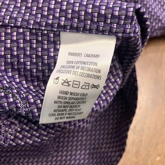 Robert Graham Mens Long Sleeve Button Up Shirt Medium Flip Cuff Classic Purple - Picture 7 of 12